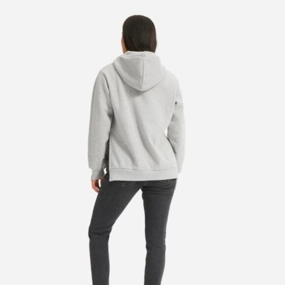 Everlane Heather Gray Hoodie Sweater Side Slit Size S - Picture 3 of 13